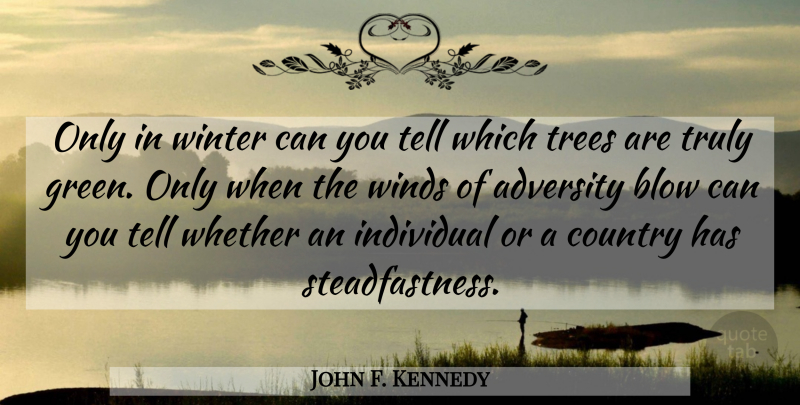 John F. Kennedy Quote About Leadership, Country, Adversity: Only In Winter Can You...