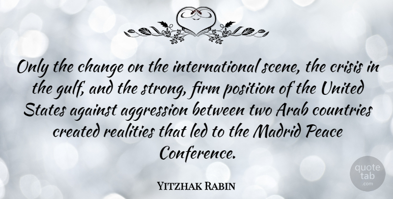 Yitzhak Rabin Quote About Country, Strong, Reality: Only The Change On The...
