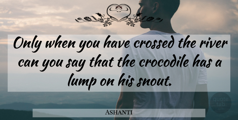 Ashanti Quote About Rivers, Stupidity, Crocodiles: Only When You Have Crossed...