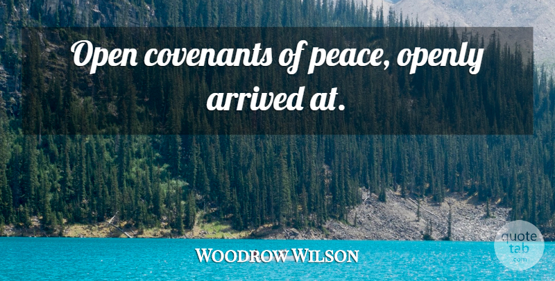 Woodrow Wilson Quote About Presidential, Covenant, League Of Nations: Open Covenants Of Peace Openly...