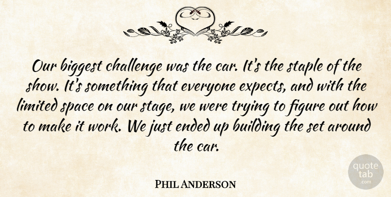Phil Anderson Quote About Biggest, Building, Challenge, Ended, Figure: Our Biggest Challenge Was The...