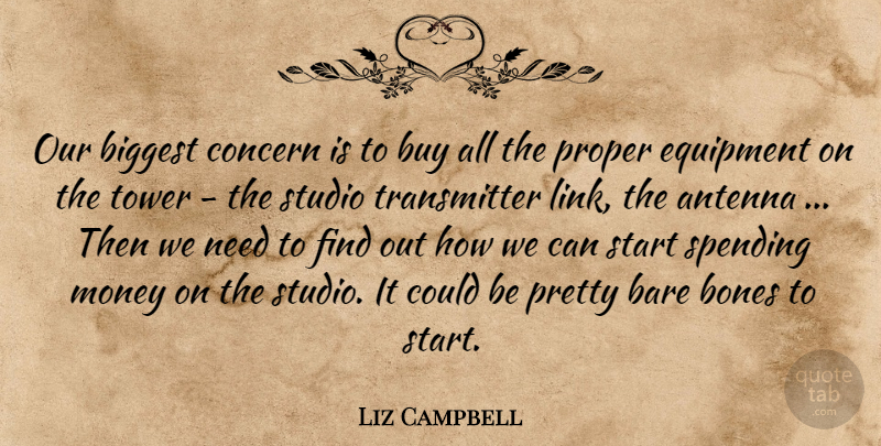 Liz Campbell Quote About Antenna, Bare, Biggest, Bones, Buy: Our Biggest Concern Is To...