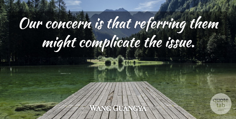 Wang Guangya Quote About Complicate, Concern, Might, Referring: Our Concern Is That Referring...