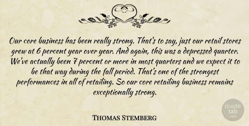 Thomas Stemberg Quote About Business, Core, Depressed, Expect, Fall: Our Core Business Has Been...