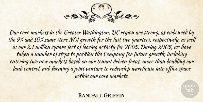 Randall Griffin Quote About Activity, Based, Company, Core, Dc: Our Core Markets In The...