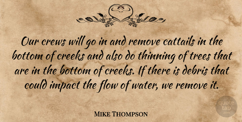 Mike Thompson Quote About Bottom, Debris, Flow, Impact, Remove: Our Crews Will Go In...