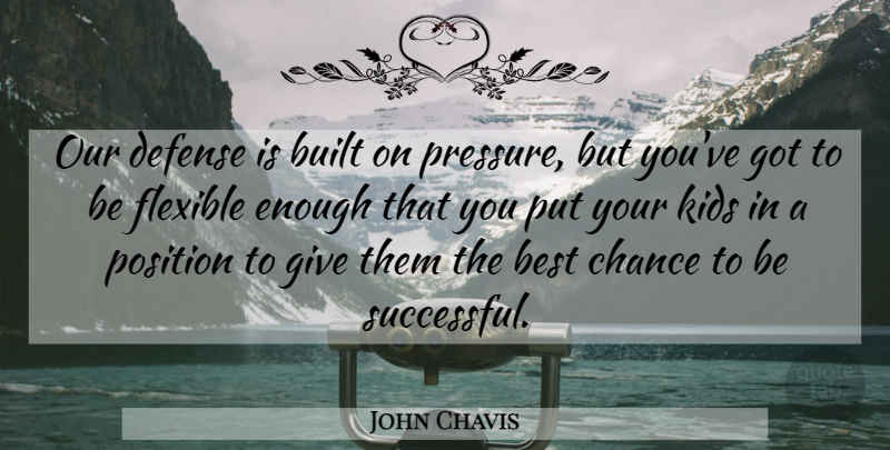 John Chavis Quote About Best, Built, Chance, Defense, Flexible: Our Defense Is Built On...