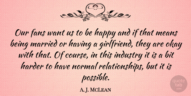 A. J. McLean Quote About Girlfriend, Mean, Want: Our Fans Want Us To...