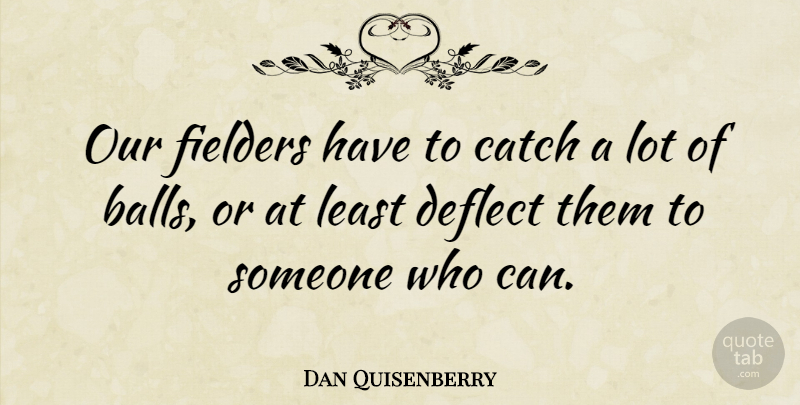 Dan Quisenberry Quote About American Athlete, Balls: Our Fielders Have To Catch...