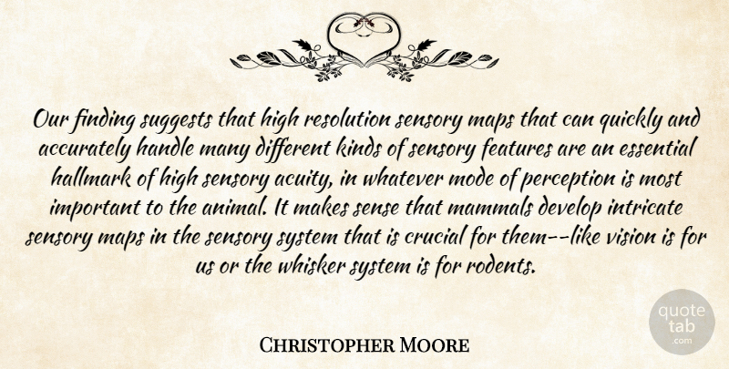 Christopher Moore Quote About Accurately, Crucial, Develop, Essential, Features: Our Finding Suggests That High...