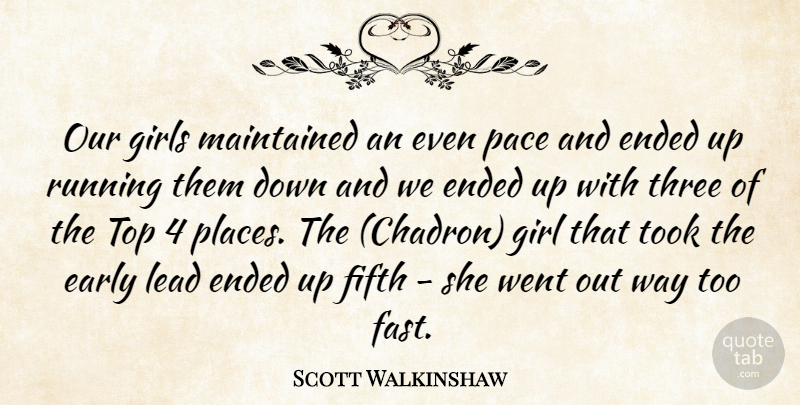 Scott Walkinshaw Quote About Early, Ended, Fifth, Girls, Lead: Our Girls Maintained An Even...