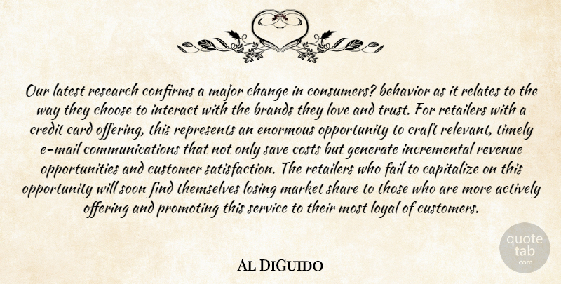 Al DiGuido Quote About Actively, Behavior, Brands, Capitalize, Card: Our Latest Research Confirms A...