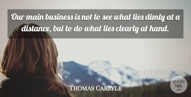 Thomas Carlyle Quote About Inspirational, Motivational, Time: Our Main Business Is Not...