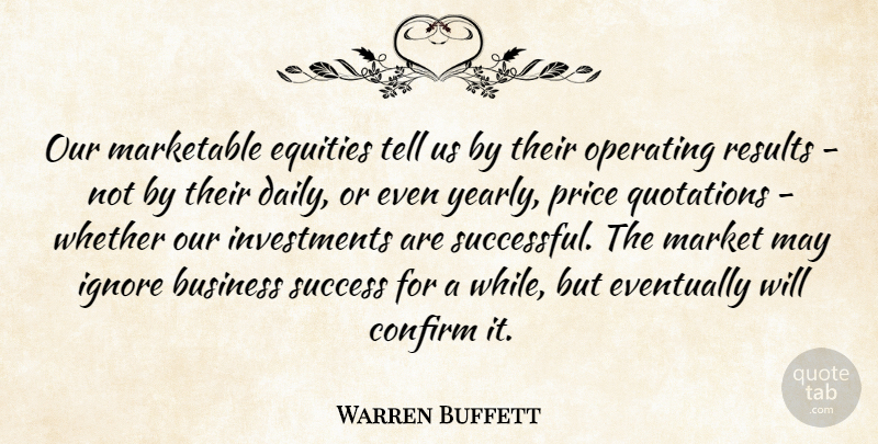Warren Buffett Quote About Successful, Business Success, Investing: Our Marketable Equities Tell Us...