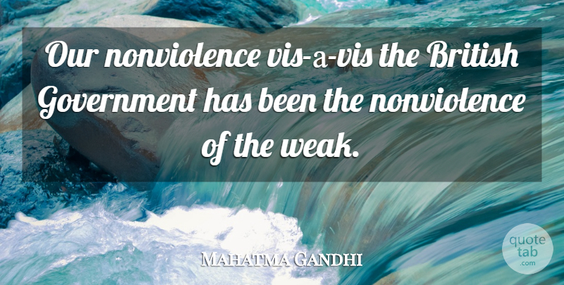 Mahatma Gandhi Quote About Government, Language, Weak: Our Nonviolence Vis A Vis...