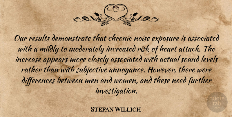 Stefan Willich Quote About Actual, Appears, Associated, Chronic, Closely: Our Results Demonstrate That Chronic...