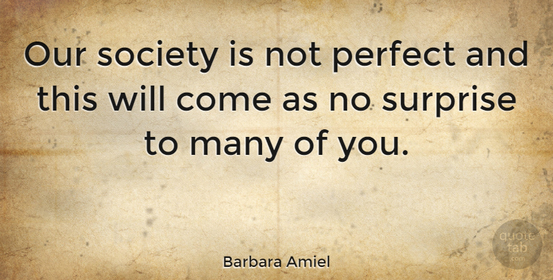 Barbara Amiel Quote About Society: Our Society Is Not Perfect...