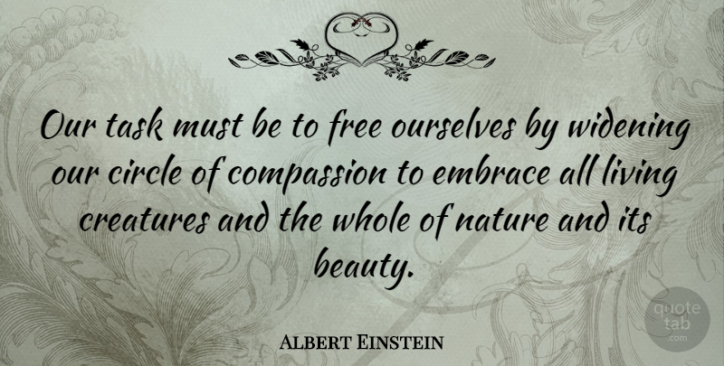 Albert Einstein Quote About Inspirational, Life, Beauty: Our Task Must Be To...