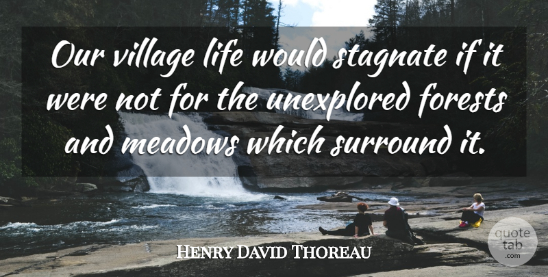 Henry David Thoreau Quote About Village Life, Forests, Wilderness: Our Village Life Would Stagnate...