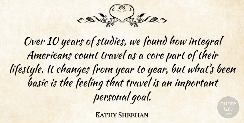 Kathy Sheehan Quote About Basic, Changes, Core, Count, Feeling: Over 10 Years Of Studies...