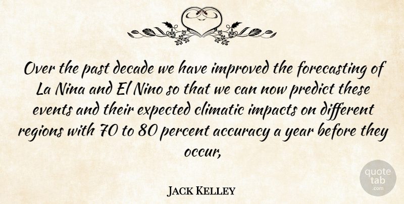 Jack Kelley Quote About Accuracy, Decade, Events, Expected, Impacts: Over The Past Decade We...