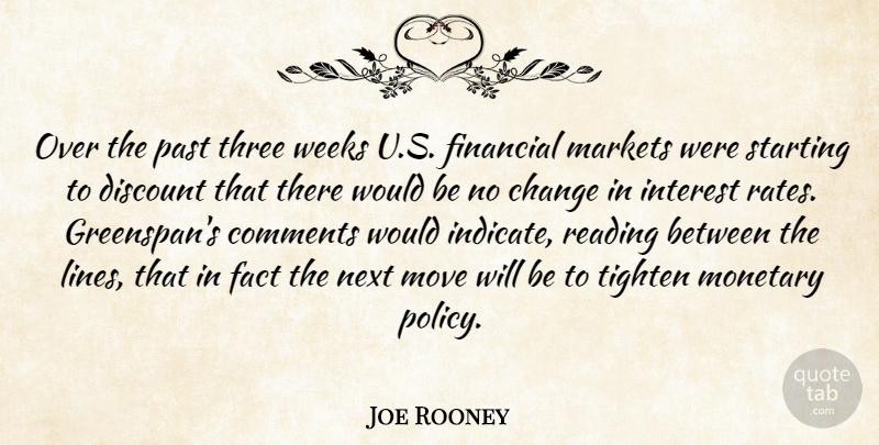 Joe Rooney Quote About Change, Comments, Discount, Fact, Financial: Over The Past Three Weeks...