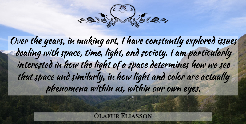 Olafur Eliasson Quote About Art, Eye, Determine: Over The Years In Making...