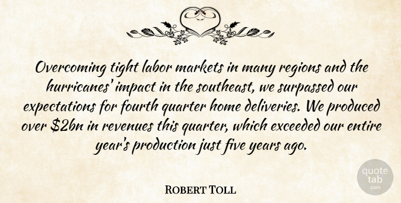 Robert Toll Quote About Entire, Exceeded, Five, Fourth, Home: Overcoming Tight Labor Markets In...