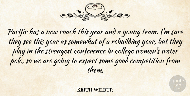 Keith Wilbur Quote About Coach, College, Competition, Conference, Expect: Pacific Has A New Coach...