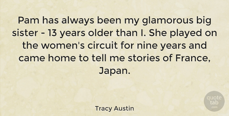 Tracy Austin Quote About Home, Japan, Years: Pam Has Always Been My...