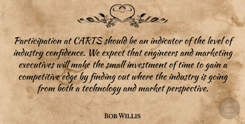 Bob Willis Quote About Both, Edge, Engineers, Executives, Expect: Participation At Carts Should Be...