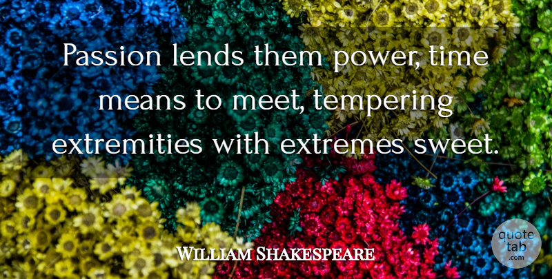 William Shakespeare Quote About Sweet, Mean, Passion: Passion Lends Them Power Time...