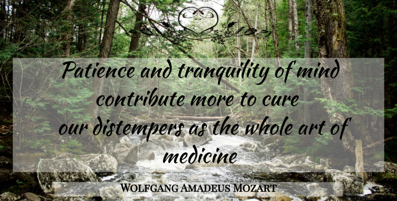 Wolfgang Amadeus Mozart Quote About Art, Medicine, Mind: Patience And Tranquility Of Mind...