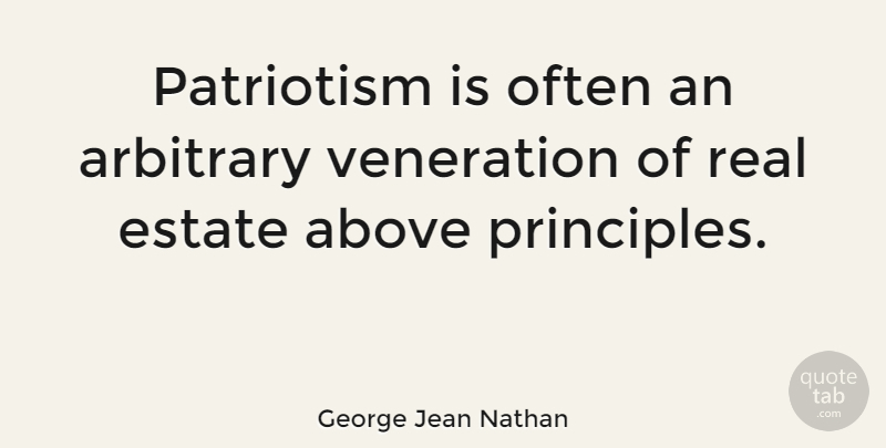 George Jean Nathan Quote About Real, Patriotic, Political: Patriotism Is Often An Arbitrary...