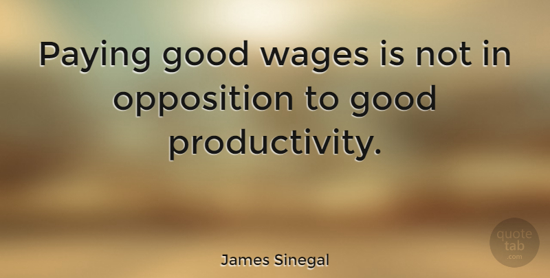 James Sinegal Quote About Wages, Opposition, Productivity: Paying Good Wages Is Not...