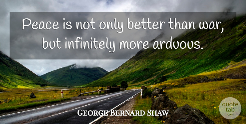 George Bernard Shaw Quote About Veterans Day, Peace, War: Peace Is Not Only Better...