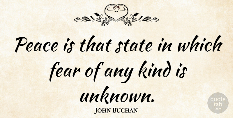 John Buchan Quote About Peace, Kind, States: Peace Is That State In...