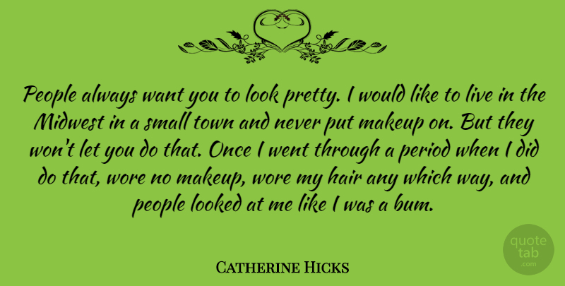 Catherine Hicks Quote About Looked, Midwest, People, Period, Town: People Always Want You To...