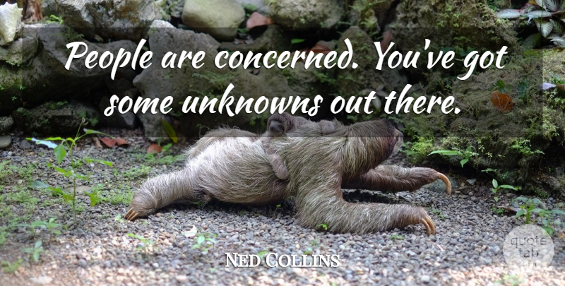 Ned Collins Quote About People, Unknowns: People Are Concerned Youve Got...