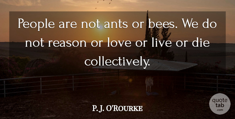 P. J. O'Rourke Quote About Ants, Love, People: People Are Not Ants Or...