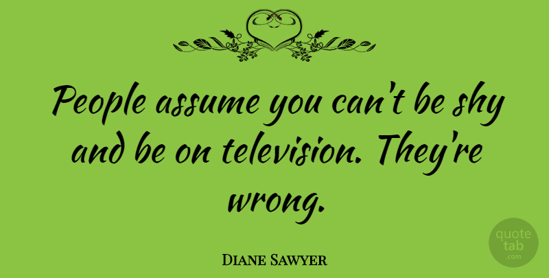Diane Sawyer Quote About People, Television, Shy: People Assume You Cant Be...