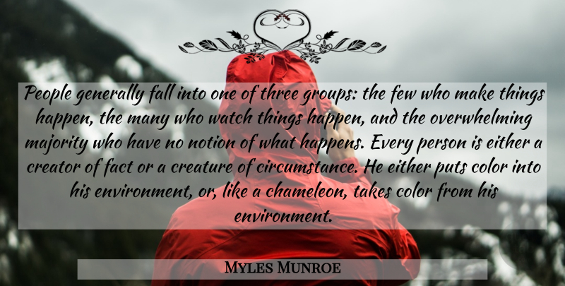 Myles Munroe Quote About Relationship, Fall, Color: People Generally Fall Into One...