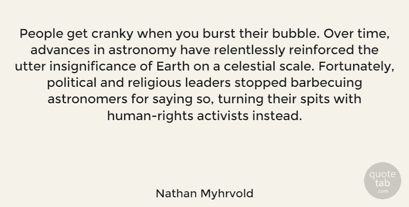 Nathan Myhrvold Quote About Religious, Rights, People: People Get Cranky When You...