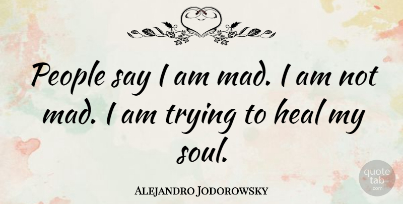 Alejandro Jodorowsky Quote About Mad, People, Soul: People Say I Am Mad...