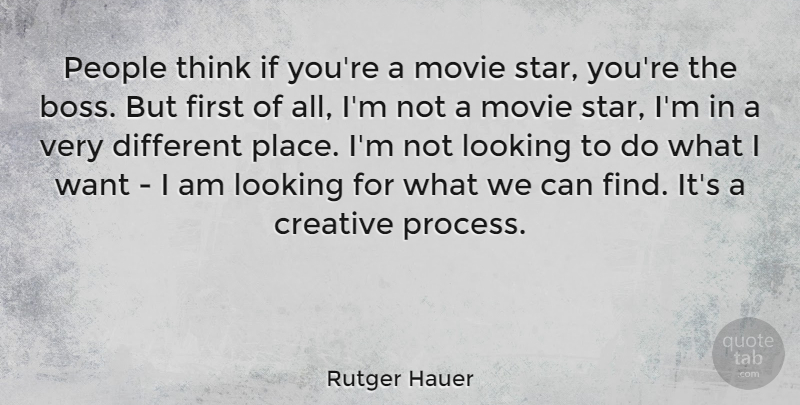 Rutger Hauer Quote About Stars, Thinking, People: People Think If Youre A...