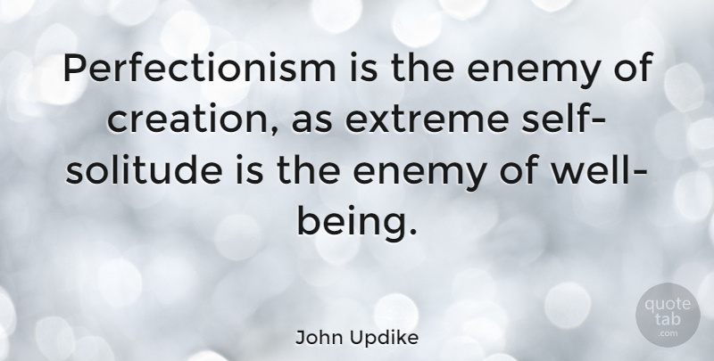 John Updike Quote About Acceptance, Self, Perfection: Perfectionism Is The Enemy Of...