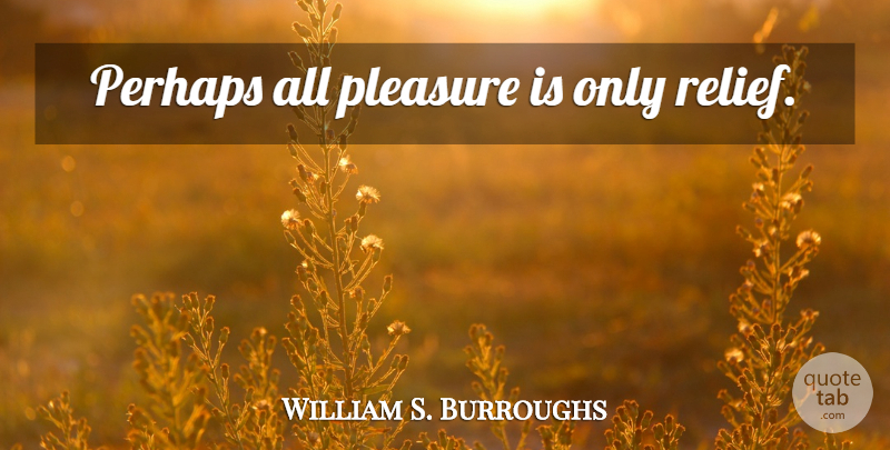 William S. Burroughs Quote About Relief, Pleasure: Perhaps All Pleasure Is Only...