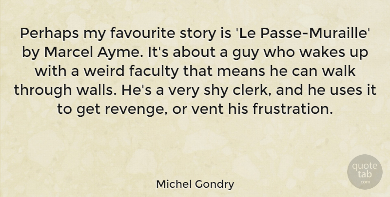 Michel Gondry Quote About Revenge, Wall, Mean: Perhaps My Favourite Story Is...