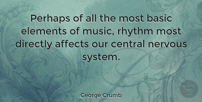 George Crumb Quote About Elements, Nervous, Rhythm: Perhaps Of All The Most...