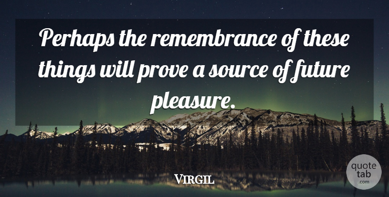 Virgil Quote About Future, Perhaps, Prove, Source: Perhaps The Remembrance Of These...